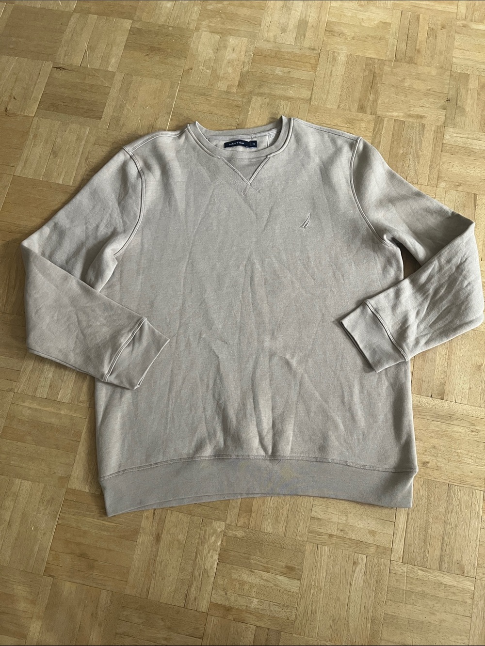 Nautica Men’s Crewneck Sweatshirt in Light Taupe